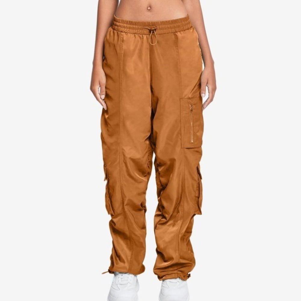 YMI Ruched Cargo Joggers Size M Copper Brown Pull On‎ Baggy Pants - Picture 4 of 5
